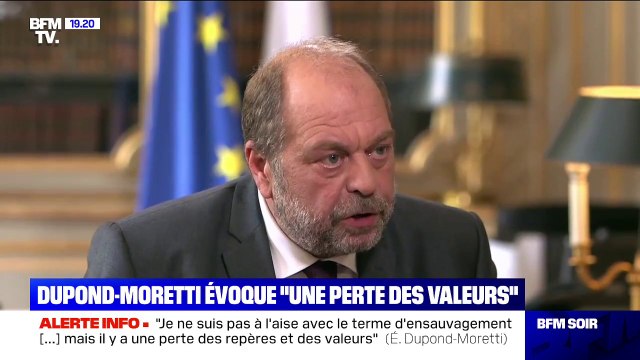 Éric Dupond-Moretti: Je n’aime pas les décisions [de justice] rendues au pied du mur de l’exemple