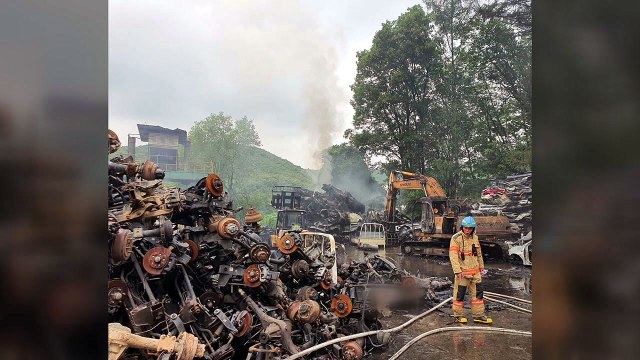 용인 폐차장에서 폭발 추정 불...작업자 1명 2도 화상 / YTN