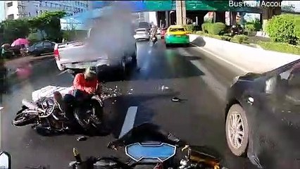 Moped Accident on a Slippery Road