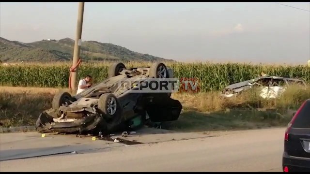 Report TV -Aksident në aksin Elbasan-Peqin! Plagosen 5 persona, tre prej tyre në gjendje të rëndë