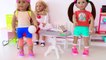 Playing AG Dolls School Routine & Sports Toys!