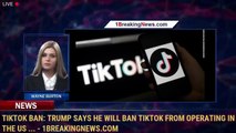 Tiktok ban: Trump says he will ban TikTok from operating in the US ... - 1BreakingNews.com