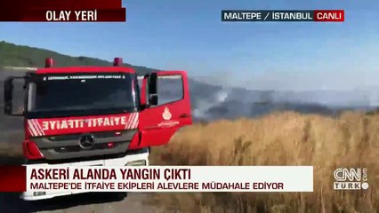 Son dakika... Maltepe'de askeri alanda yangın çıktı | Video