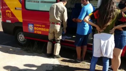 Ciclista é socorrida na Avenida Carlos Gomes