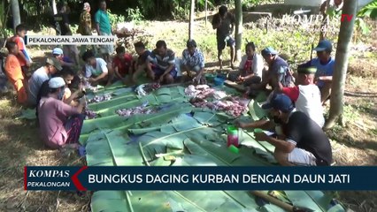 Kurangi Limbah Plastik, Bungkus Daging Kurban dengan Daun Jati
