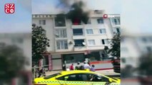 Esenyurt’ta 4 katlı binada çıkan yangında mahsur kalan kişiler vatandaşlar tarafından kurtarıldı