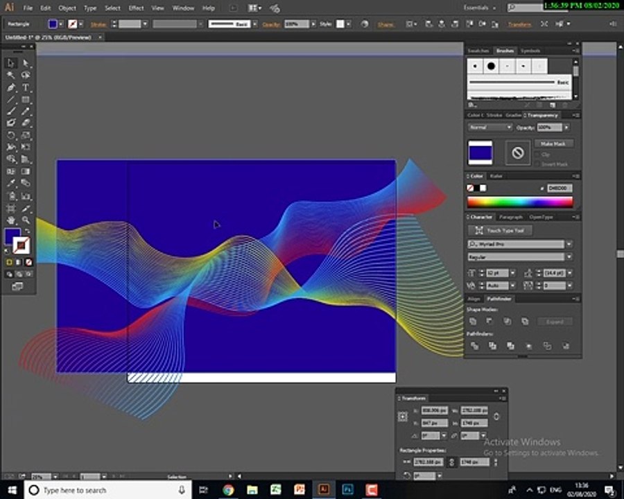 How to create colorful  wavy vector background on illustrator