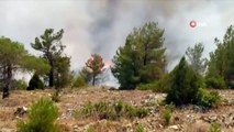 2 farklı noktada çıkan orman yangınına havadan ve karadan müdahale ediliyor