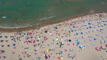İstanbullular, bayram tatilini plajlarda değerlendiriyor - Drone - İSTANBUL