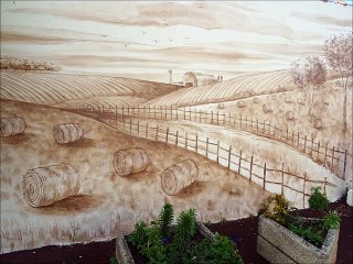 Fresque mur du cimetière d'Avrillé (Vendée)