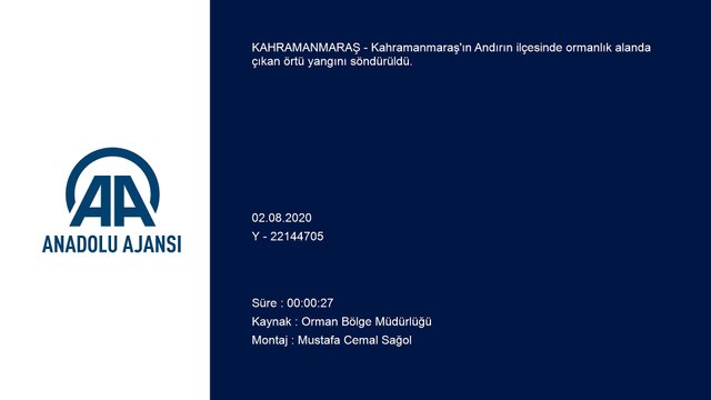 Andırın'da çıkan örtü yangını söndürüldü - KAHRAMANMARAŞ
