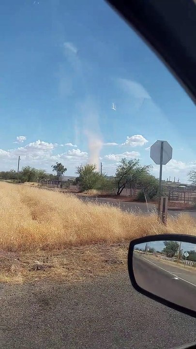 Man Follows Huge Dust Devil Into Dry Lake