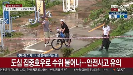 서울에도 굵은 빗줄기…주요하천 통제·교통체증