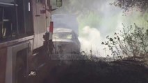 Pamjet/ Autorët e vrasjes në Elbasan, djegin makinën me targa të vjedhura