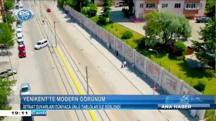 Eskişehir'de istinat duvarları dünyaca ünlü tablolar ile süslendi