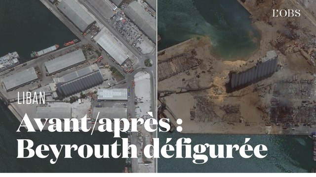 Beyrouth avant/après la double explosion qui l'a défigurée
