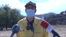 Unas 90 personas trabajan en el operativo del incendio de Olvera (Cádiz)