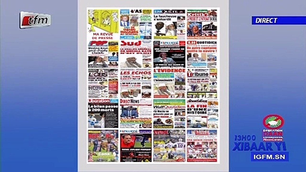 REPLAY - REVUE DE PRESSE - Pr : MAMADOU MOUHAMED NDIAYE - 03 Aout 2020