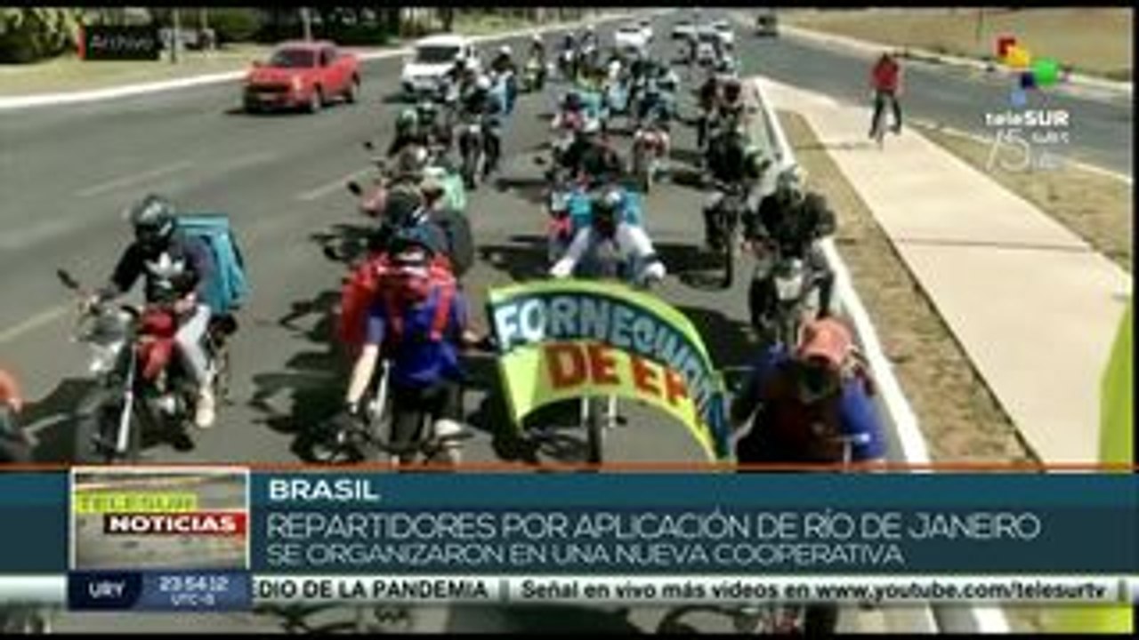 Repartidores en Brasil se organizan para mejores condiciones laborales