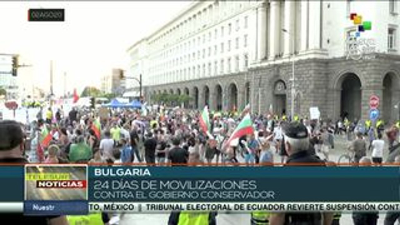 Mantienen búlgaros protestas para exigir la renuncia del premier
