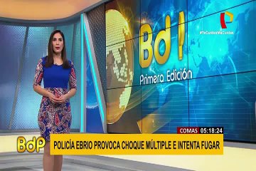 Comas: Policía provoca choque múltiple e intenta fugar