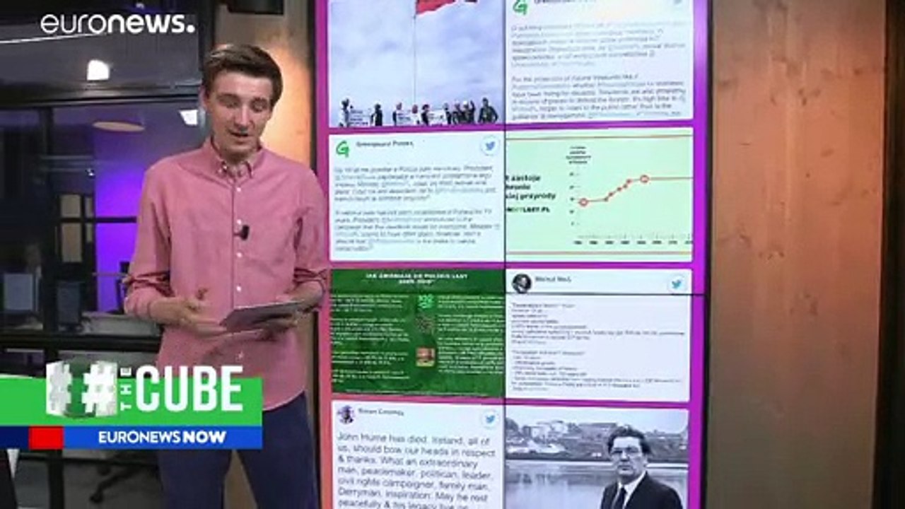 Greenpeace activists climb onto roof of Poland's Environment Ministry in protest