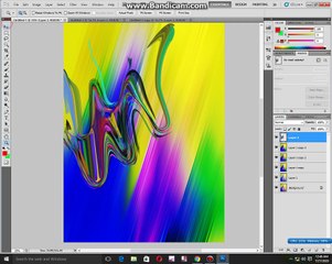 Abstract colorful dynamic shape image on photoshop