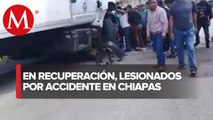 Camión del IMSS se queda sin frenos y choca en Chiapas