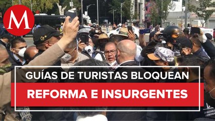 Guías de turismo exigen apoyos económicos; bloquean Reforma e Insurgentes