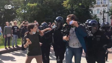 Задержания в Москве на акции в поддержку Хабаровска (03.08.2020)