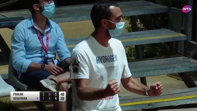 Jasmine Paolini match point contro Kasatkina (WTA Palermo 2020) - Credit: @WTA