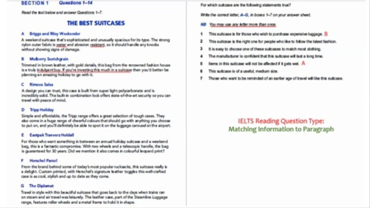IELTS Reading 2020 'Matching Information' Technique & Practice with Answers | Cambridge IELTS Part 9