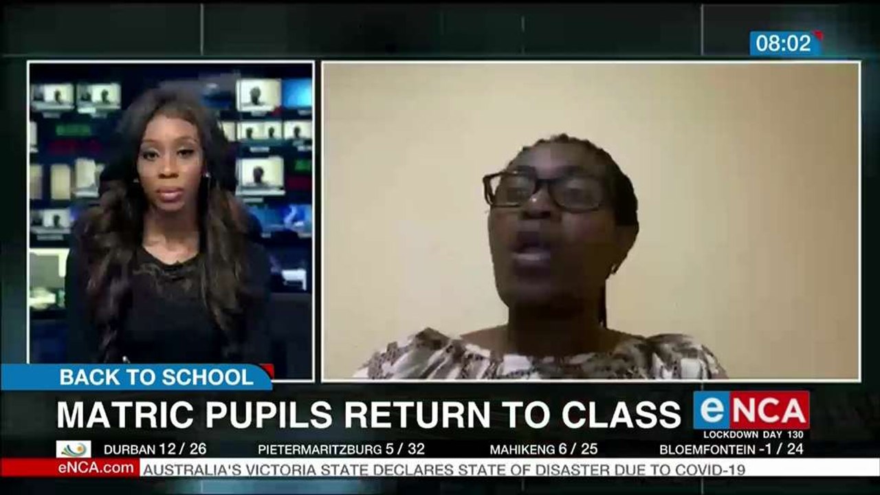 Matric pupils return to school