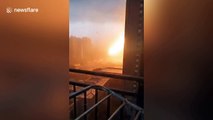 Massive fireball breaks out above Chinese city after lightning bolt strikes high-voltage power lines