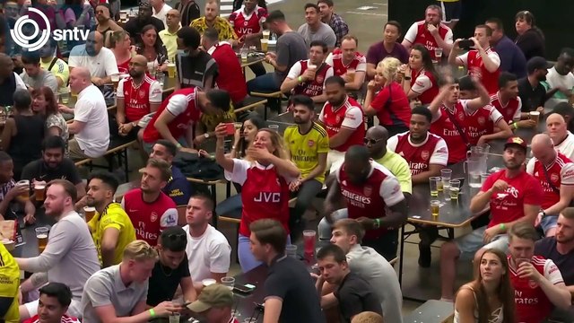 Arsenal fans celebrate 2-1 FA Cup victory over Chelsea