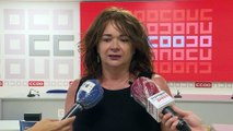 La secretaria confederal de Empleo de CCOO, Lola Santillana, valora los datos de paro del mes de julio