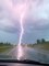 Intense Lightning Bolt Spotted While Driving Through Storm in Ellenboro