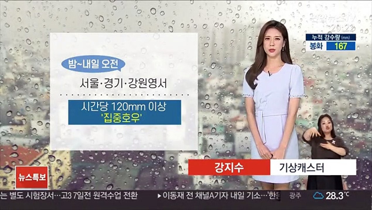 [날씨] 중부 다시 세찬 비…밤부터 최고 120㎜ 이상