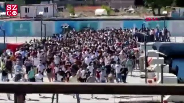 Bayramdan geriye kalan şaşkınlık yaratan vapur koşusu görüntüsü