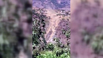 Malatya'da deprem anında korkutan görüntü