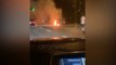 Ora News - Makina shpërthen në flakë në hyrje të tunelit Tiranë-Elbasan