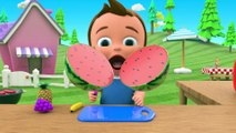 Learn Colors and Fruits Names for Children with Little Baby Fun Play Cutting Fruits Toy Train 3D Kids