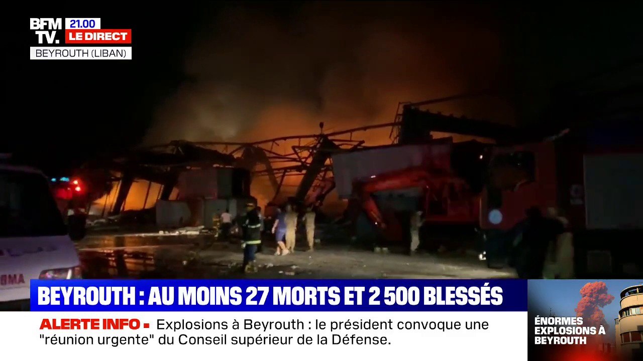 Explosions à Beyrouth: 27 morts et 2500 blessés par les explosions, selon un premier bilan provisoire