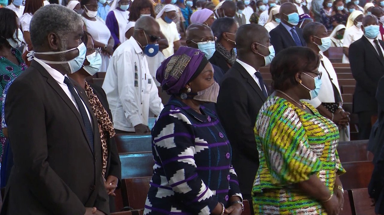 Monseigneur Pierre-Marie Coty inhumé à la Cathédrale Saint Paul du Plateau d'Abidjan.