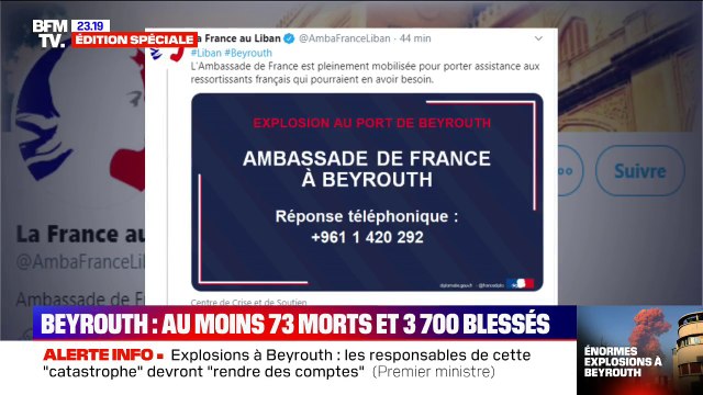 Liban: l'Ambassade de France à Beyrouth ouvre une cellule de crise