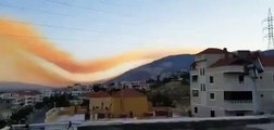 Peligrosa nube de Nitratos de Amonio  esta sobre Beirut después de  la explosión, 4 de Agosto 2020.