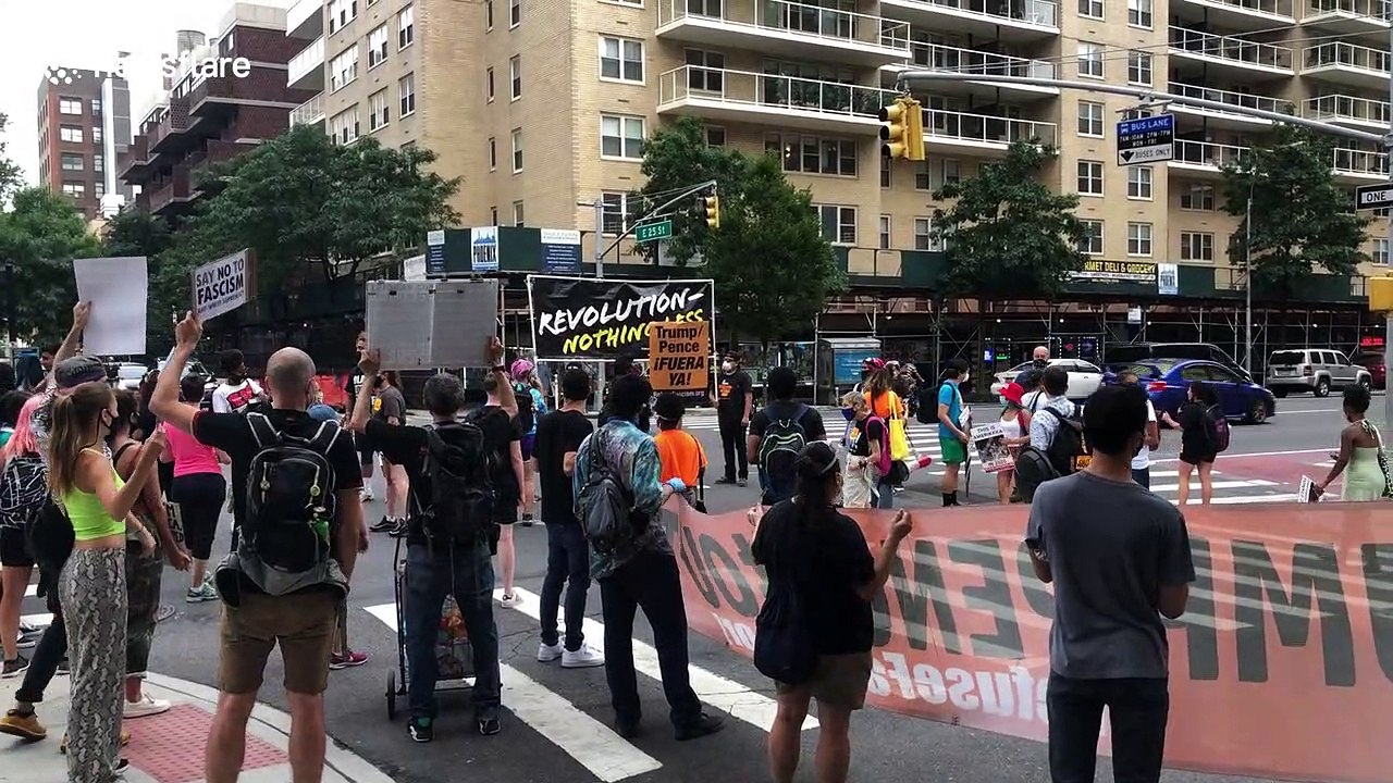 Protesters march in Manhattan after NYPD drags trans protester into unmarked car