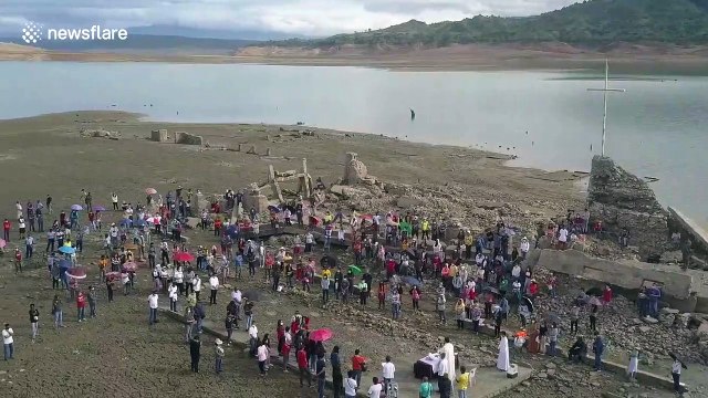 Ancient town that was sunken by new dam reappears during drought in the Philippines (Extended HD)