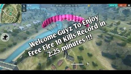 A player in free fire done World record 10 kills in just 2.25 minutes. 
