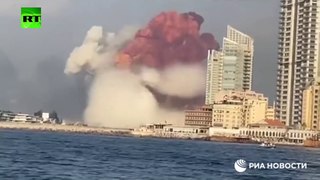 مشاهد جديدة للحظة انفجار بيروت - YouTube